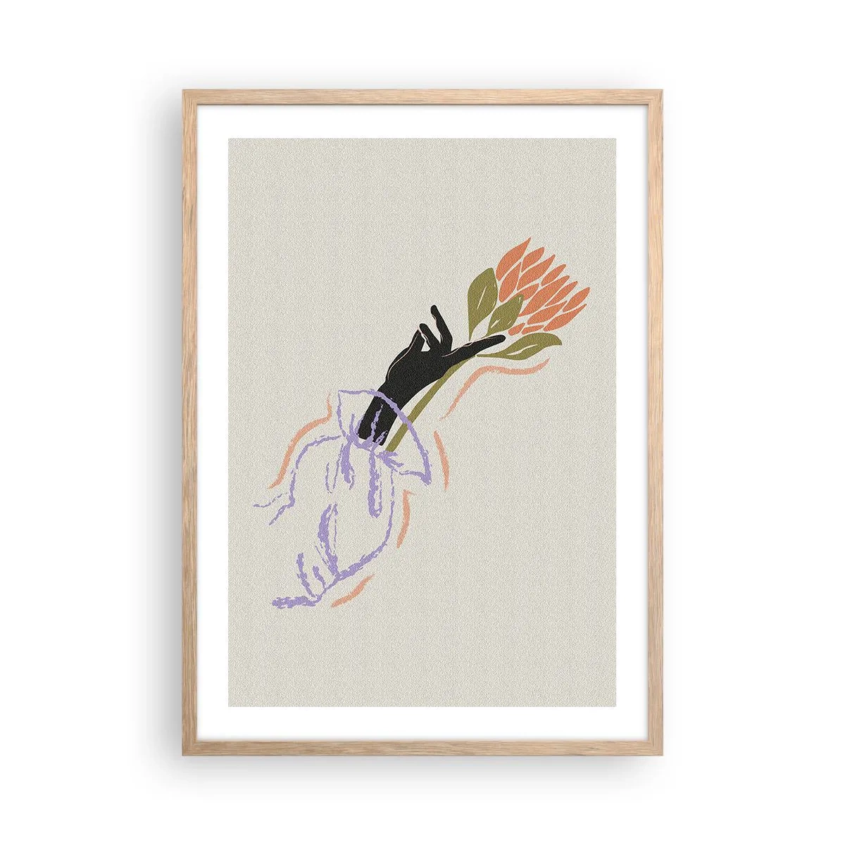 Affiche dans un chêne clair - Poster - Touche fraternelle - 50x70 cm