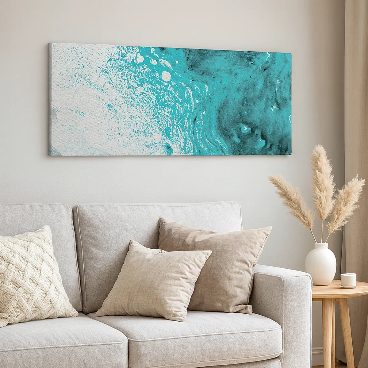Impression sur toile - Image sur toile - Se fondre dans le bleu et le turquoise - 30x30 cm