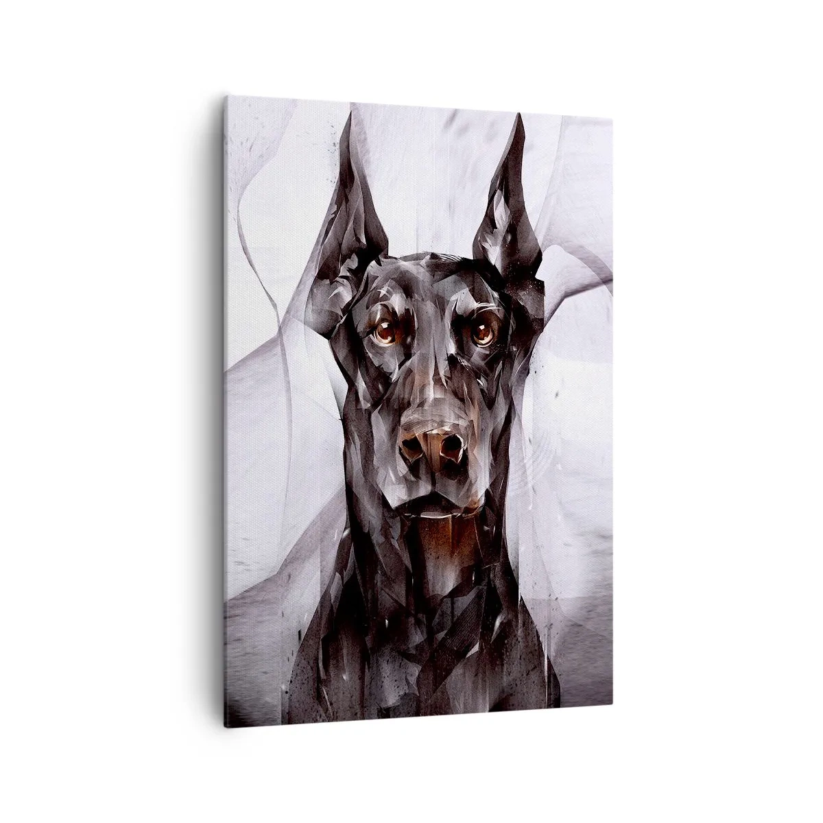 Impression sur toile - Image sur toile - Portrait abstrait d'un chien dans une démarche artistique - 70x100cm - Né noble - Décoration murale moderne pour le salon et la chambre ARTTOR