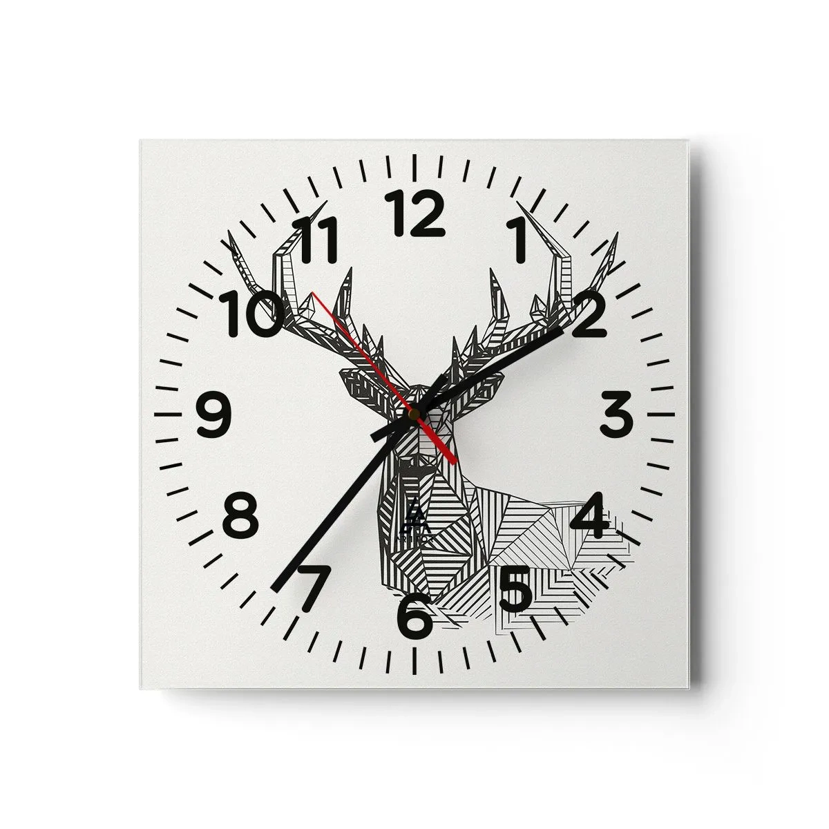 Horloge murale - Pendule murale - Cerf dans un style cubique - 40x40 cm