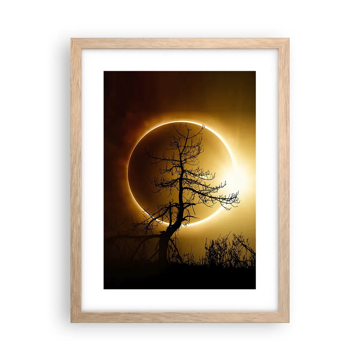 Affiche dans un chêne clair - Poster - Éclipse totale - 30x40 cm