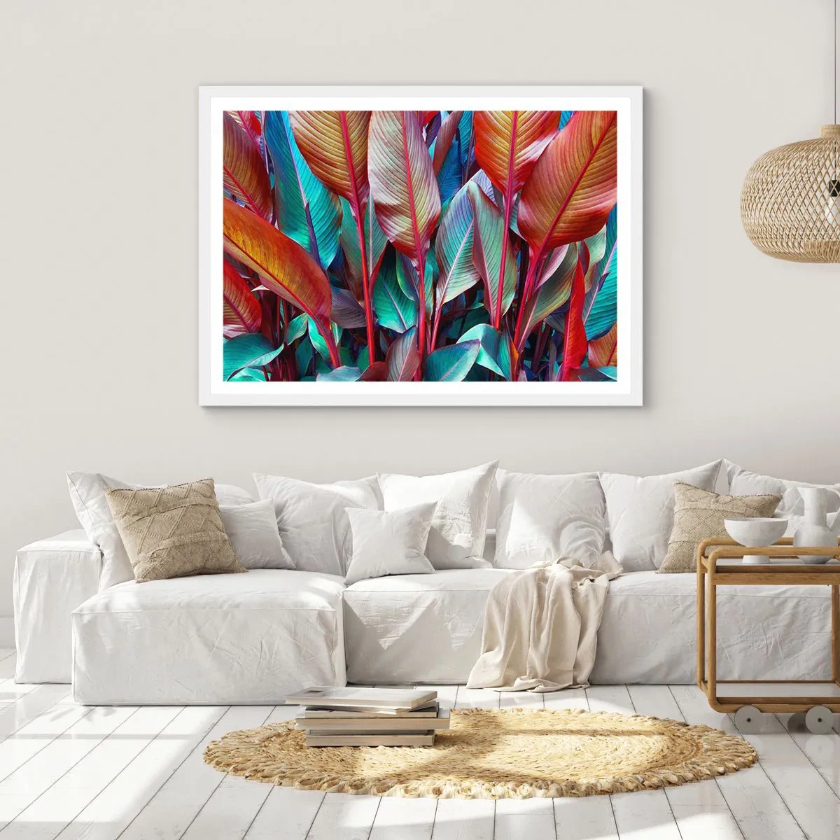 Affiche dans un cadre blanc - Poster - Un fourré coloré - 50x40 cm