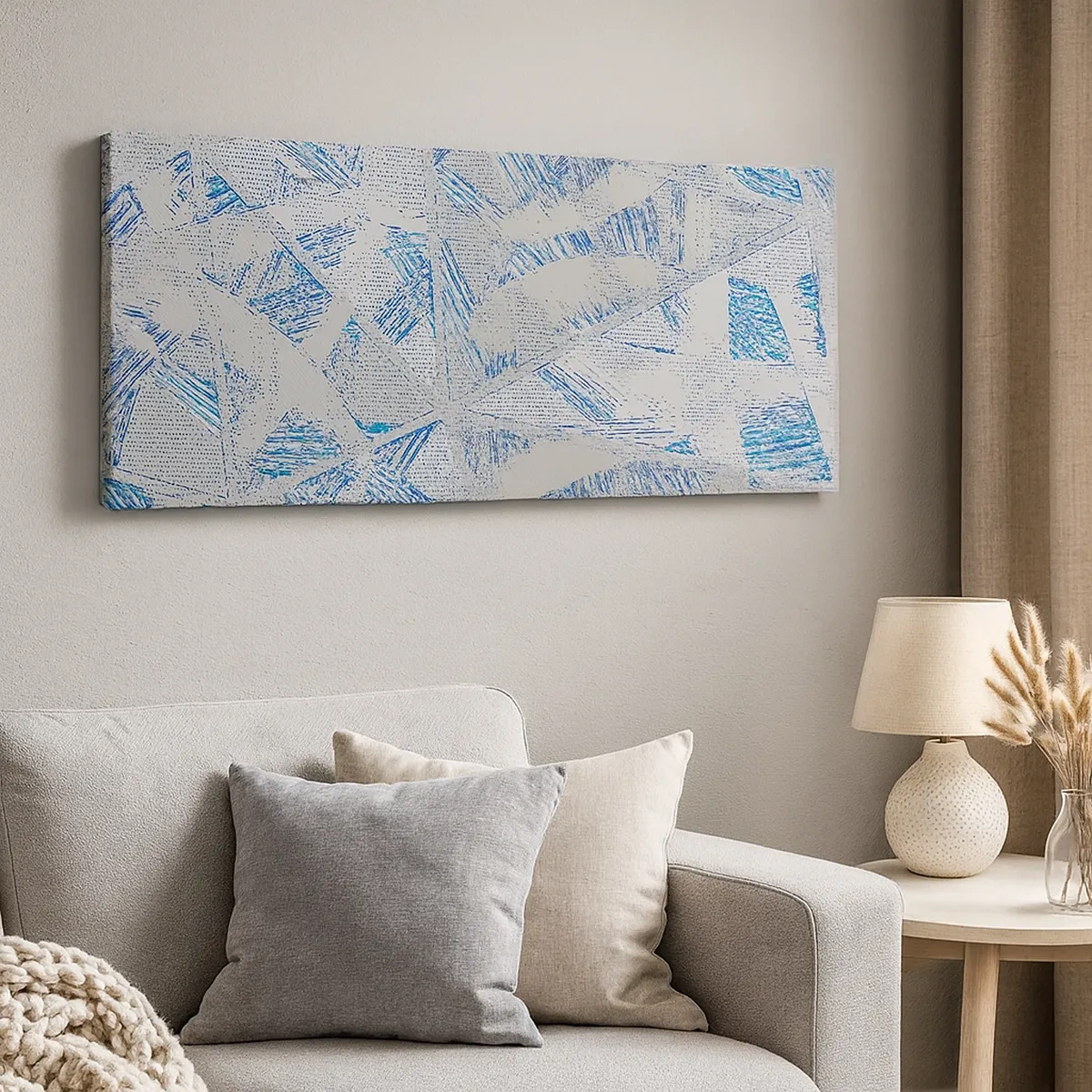 Impression sur toile - Image sur toile - Dans un labyrinthe bleu-gris - 30x30 cm