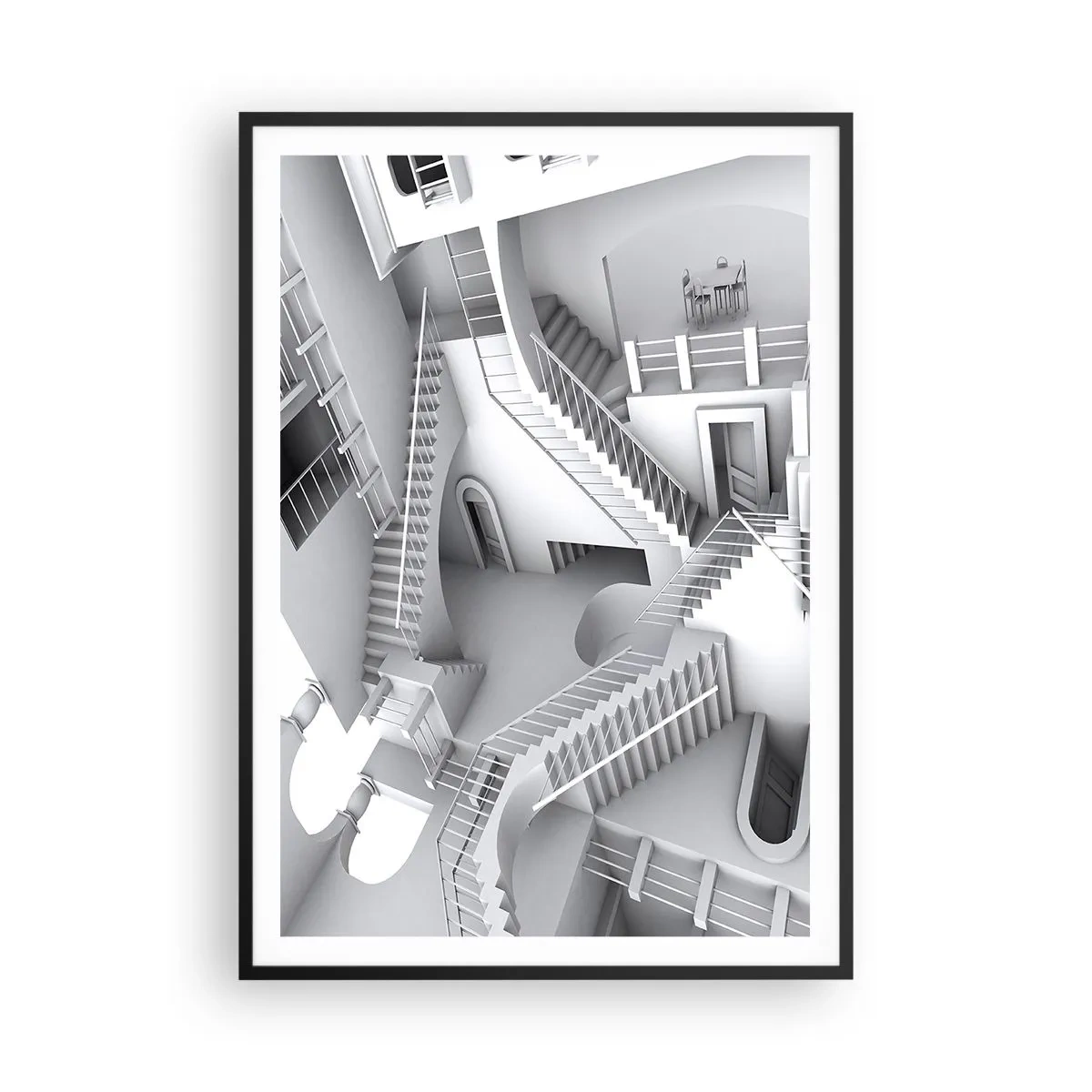 Affiche dans un cadre noir - Poster - Paradoxes spatiaux - 70x100 cm