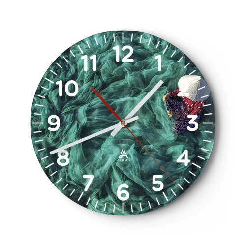Horloge murale - Pendule murale - Dans une mer de filet - 30x30 cm