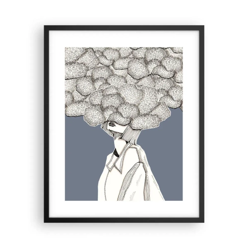 Affiche dans un cadre noir - Poster - La tête dans les nuages - 40x50 cm