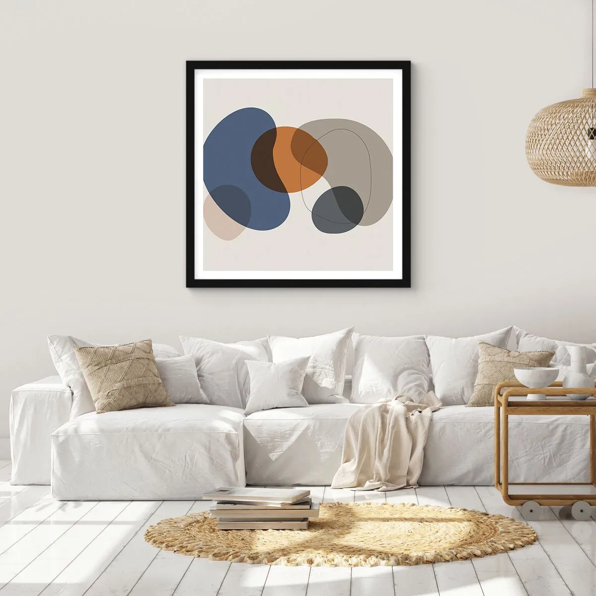 Affiche dans un cadre noir - Poster - Gouttes de couleur - 30x30 cm