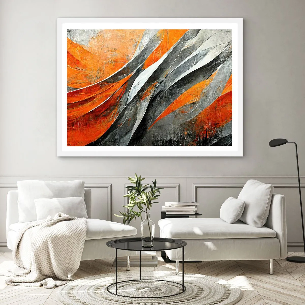 Affiche dans un cadre blanc - Poster - Chaleur et froid - 100x70 cm