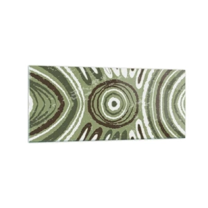 Impression sur verre - Image sur verre - Motifs abstraits dans les tons de vert et de marron - 120x50cm - Une explosion d'émotions - Décoration murale moderne pour le salon et la chambre ARTTOR