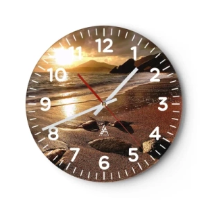 Horloge murale - Pendule murale - Suivez le soleil sur les collines - 30x30 cm