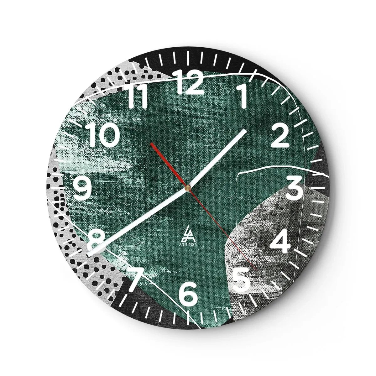 Horloge murale - Pendule murale - Abstraction colorée avec feuille d'or - 30x30 cm