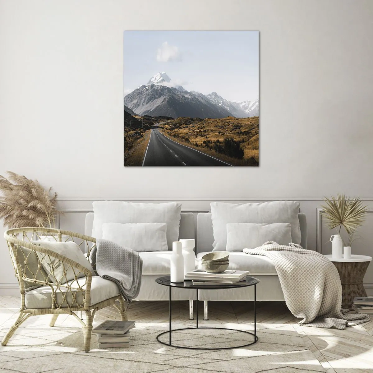 Impression sur verre - Image sur verre - Chemin vers le coeur de la montagne - 40x40 cm