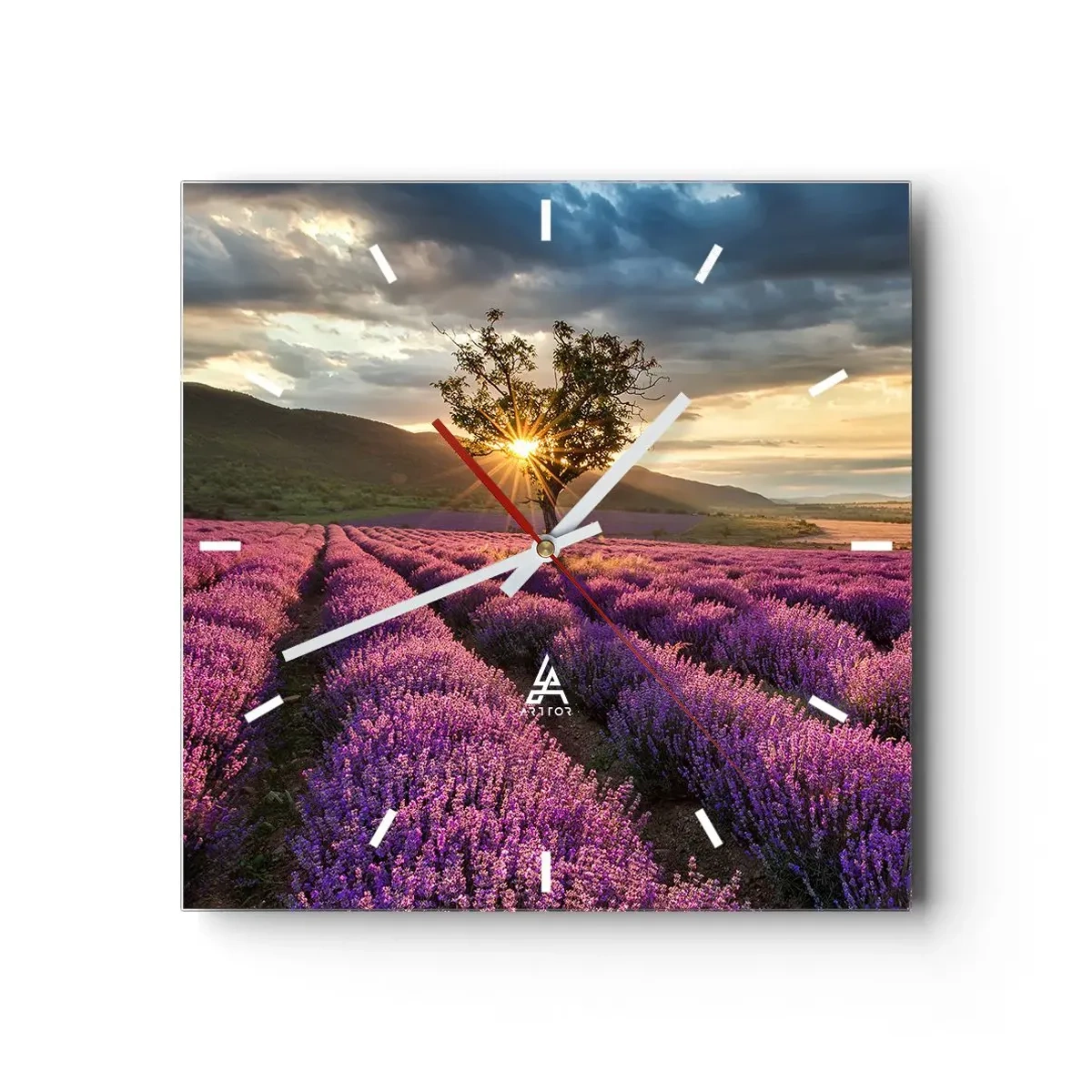 Horloge murale - Pendule murale - Arôme de couleur lilas - 40x40 cm