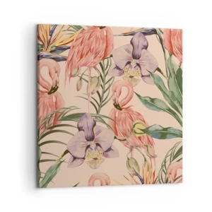 Impression sur toile - Image sur toile - Ballet rose dans les fleurs - 60x60 cm