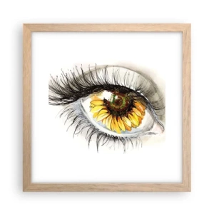 Affiche dans un chêne clair - Poster - Un look aussi chaud que l'été - 30x30 cm