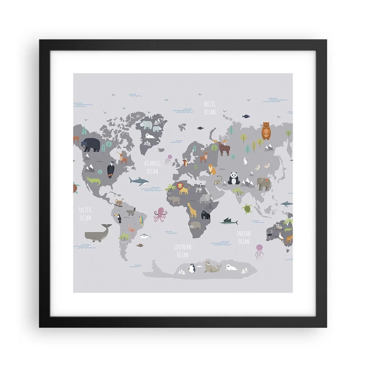 Affiche dans un cadre noir - Poster - Dis-moi d'où tu viens... - 40x40 cm