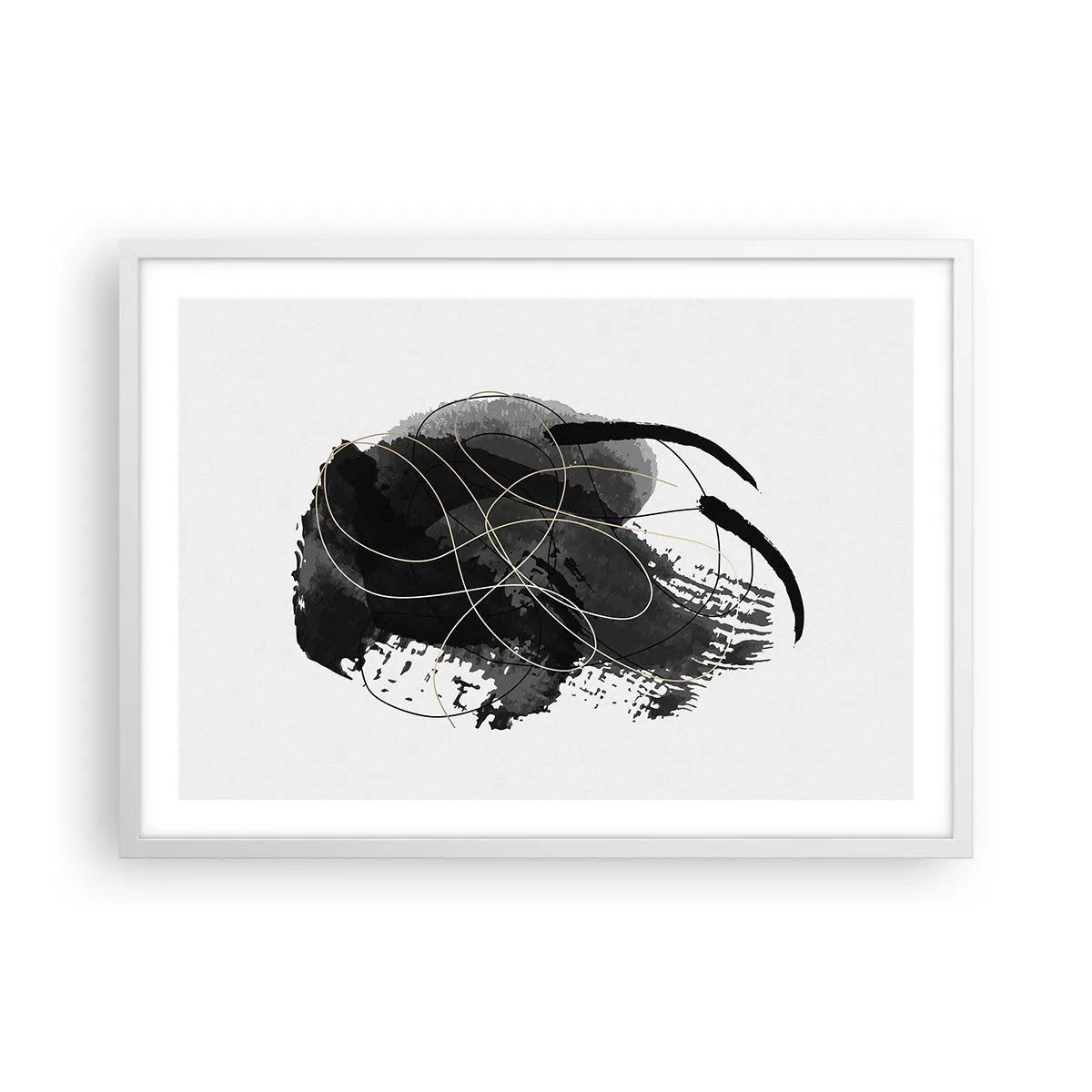 Affiche dans un cadre blanc - Poster - Fait de noir - 70x50 cm