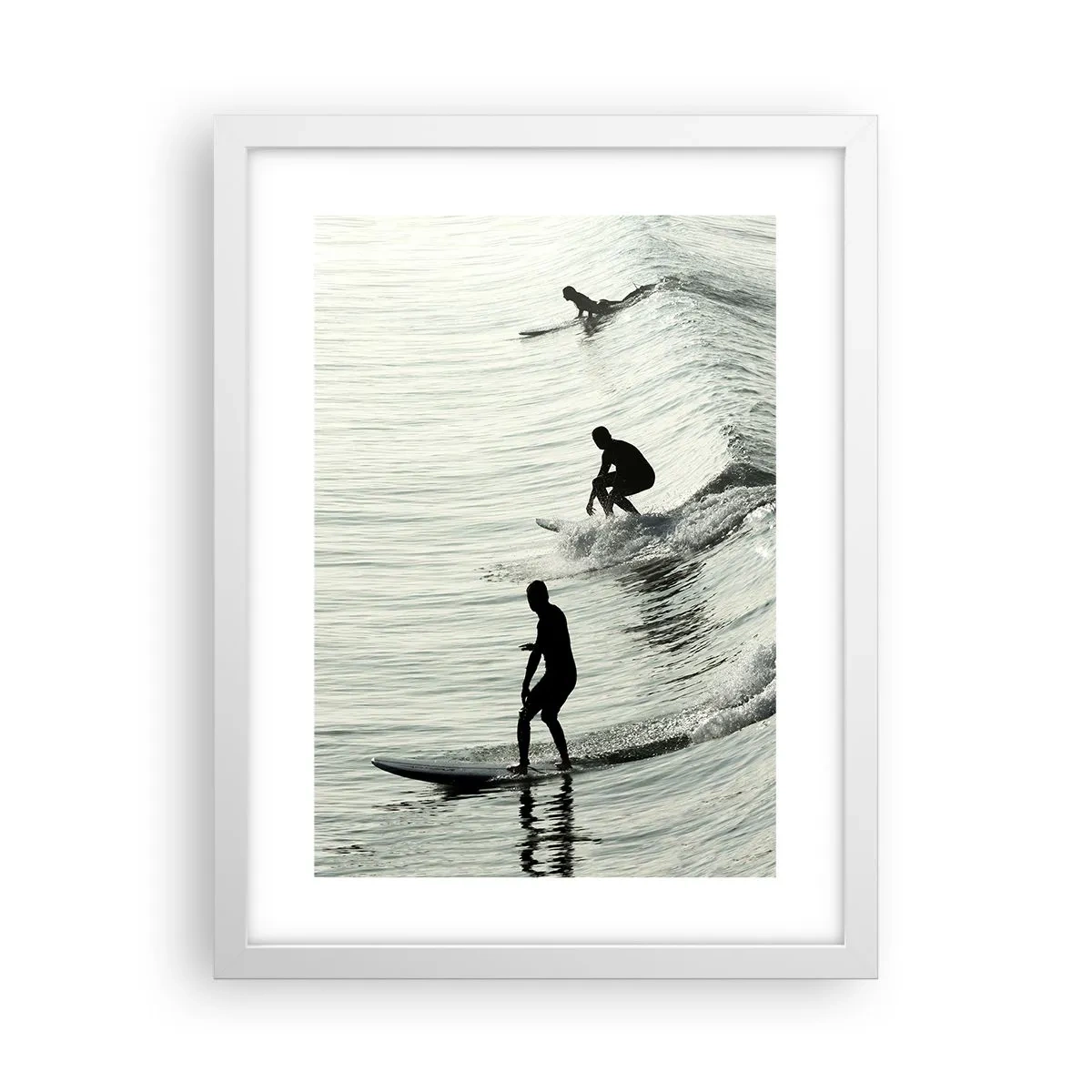 Affiche dans un cadre blanc - Poster - A la rencontre de la vague - 30x40 cm