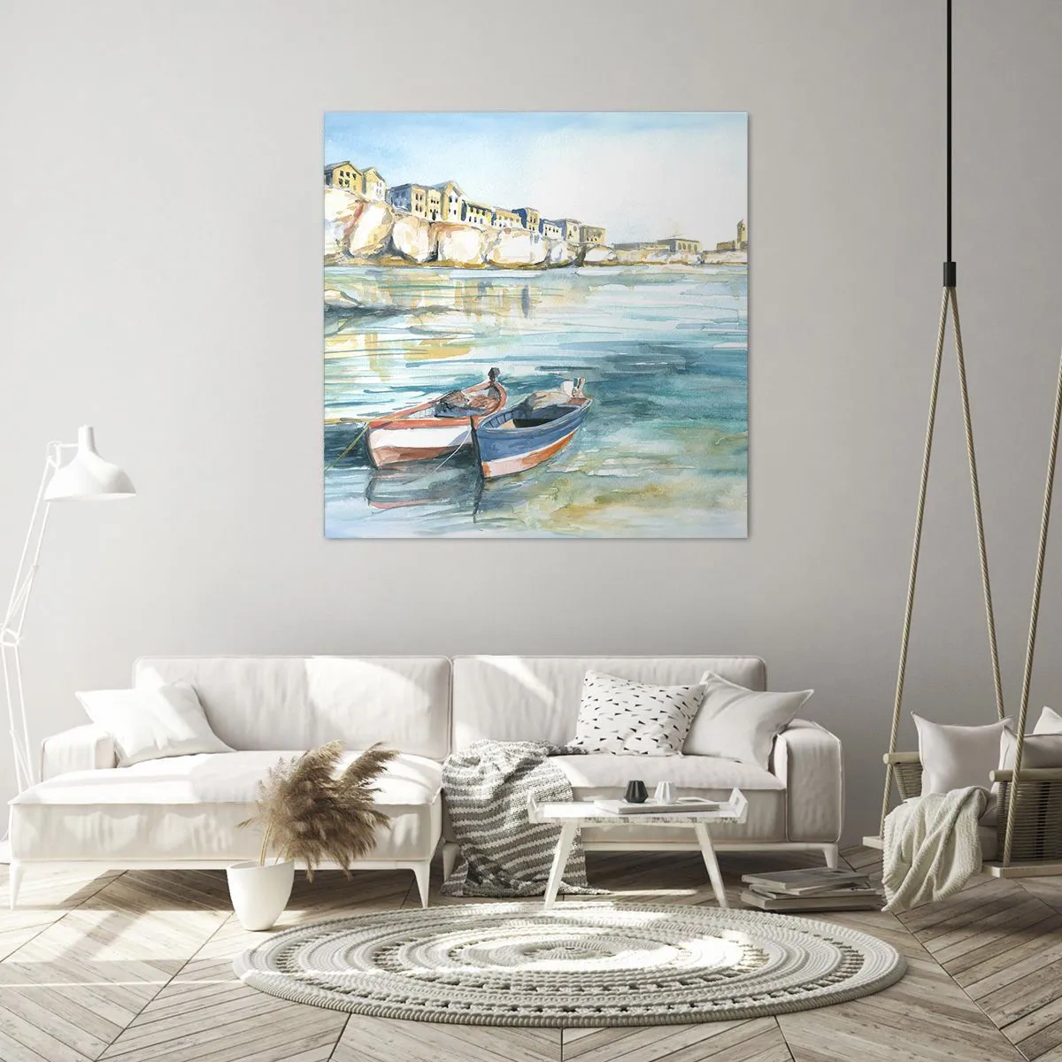 Impression sur toile - Image sur toile - Paysage dans l'azur - 70x70 cm
