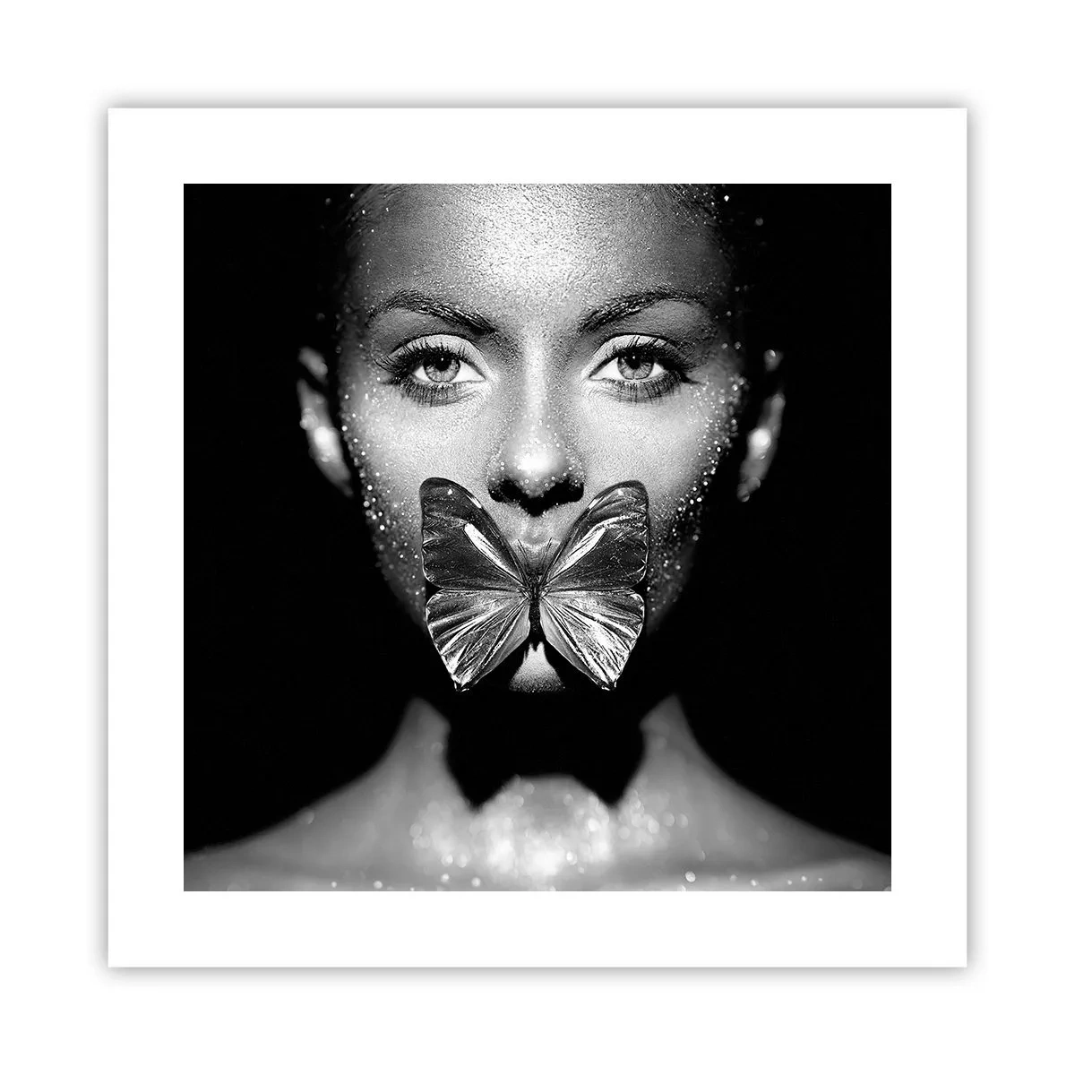 Affiche - Poster - Baiser papillon - 40x40 cm