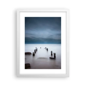 Affiche dans un cadre blanc - Poster - Lac pensif - 30x40 cm