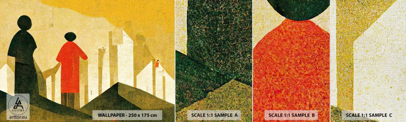 Échantillon de Papier Peint Premium Canvas - La route est encore longue - Personnes, Symbolisme, Morceau - 100x30 cm