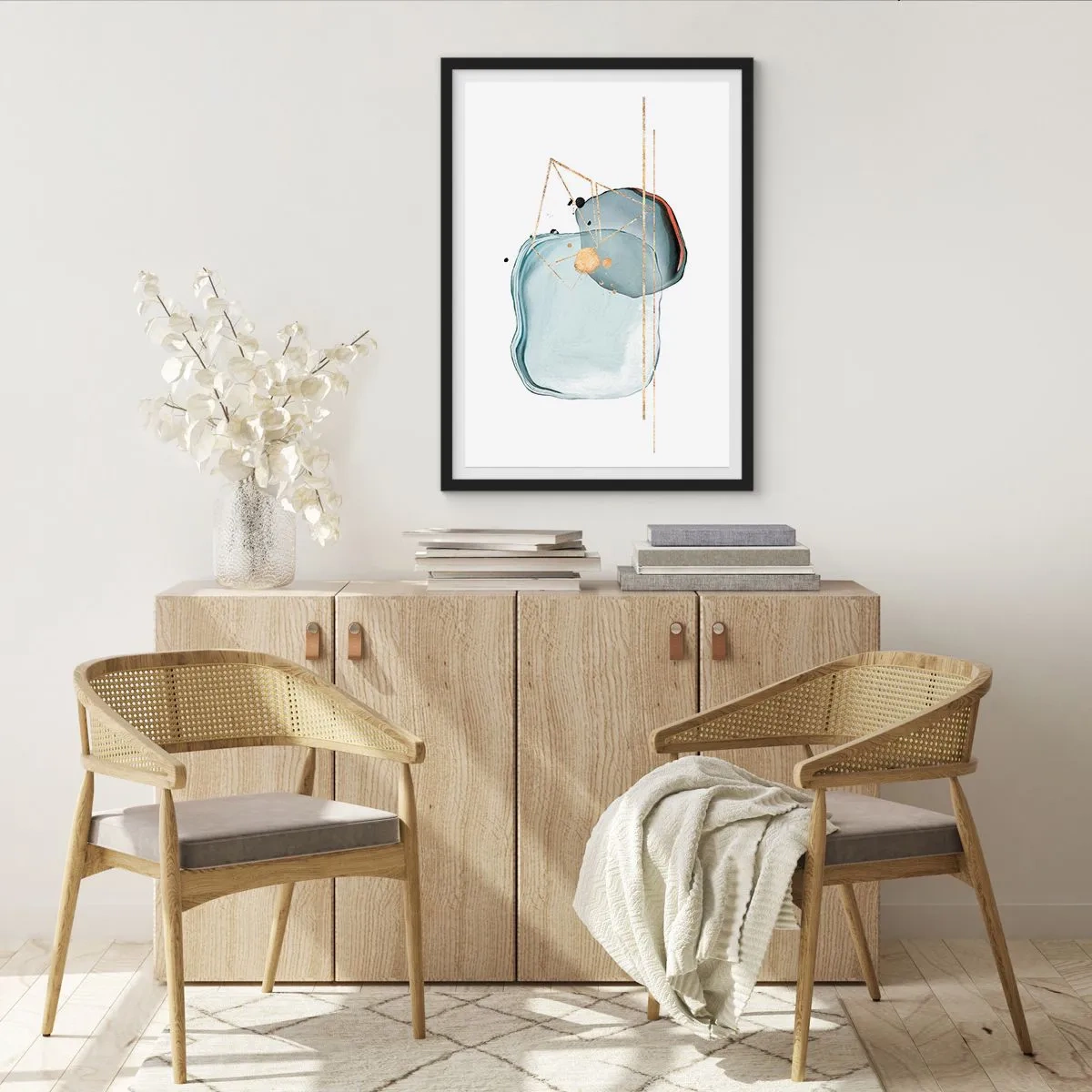 Affiche dans un cadre noir - Poster - Etude des gouttes - 40x50 cm