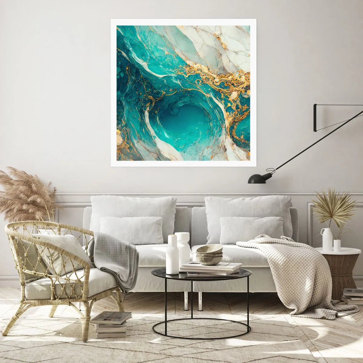 Affiche - Poster - Composition en veines d'or - 50x50 cm