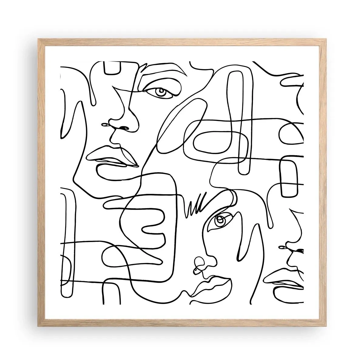 Affiche dans un chêne clair - Poster - Dans des émotions enchevêtrées - 60x60 cm