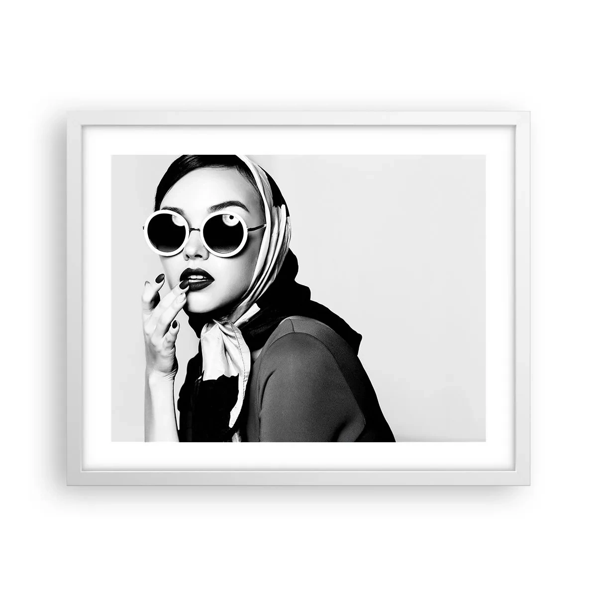 Affiche dans un cadre blanc - Poster - Salutations des années 60 - 50x40 cm