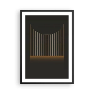 Affiche dans un cadre noir - Poster - Composition géométrique de lignes verticales dans l'obscurité - 50x70cm - Explorez les ténèbres - Décoration murale moderne pour le salon et la chambre ARTTOR