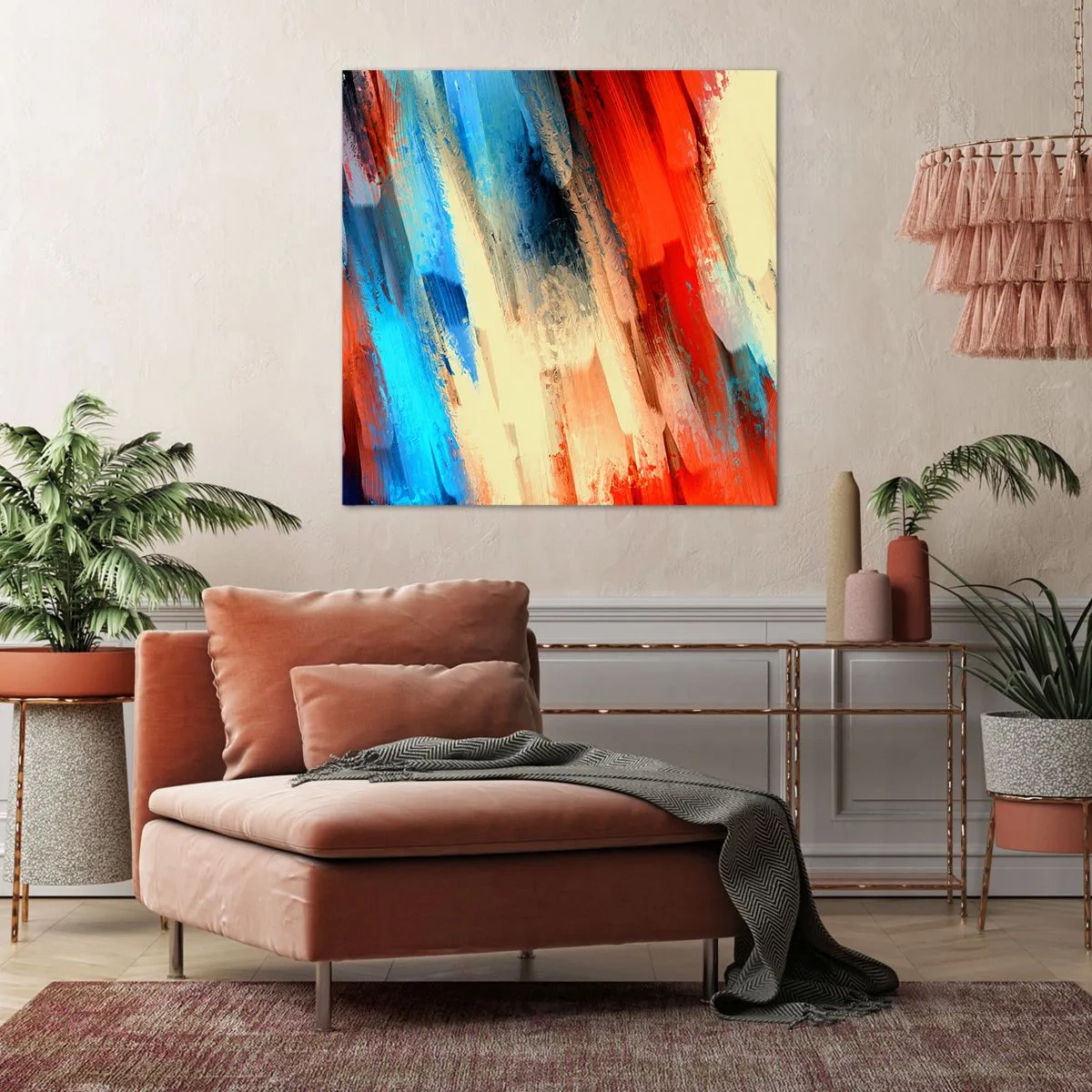 Impression sur toile - Image sur toile - Une cascade de couleurs - 50x50 cm