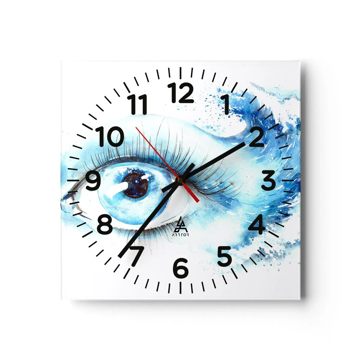 Horloge murale - Pendule murale - Plongez-vous dans le bleu du regard - 30x30 cm