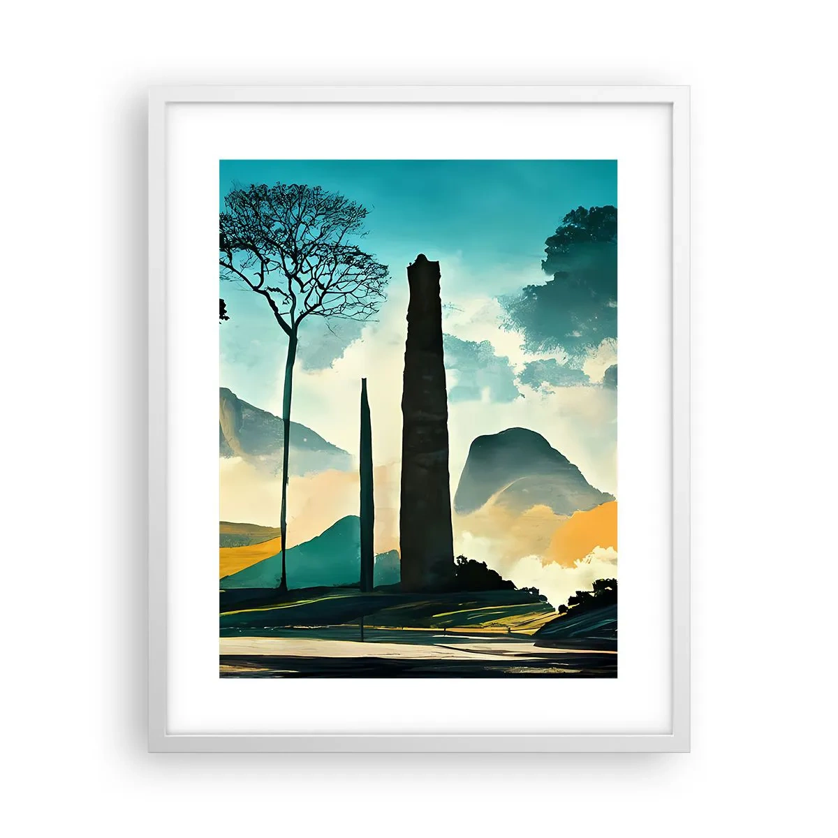 Affiche dans un cadre blanc - Poster - Toujours de plus en plus haut - 40x50 cm