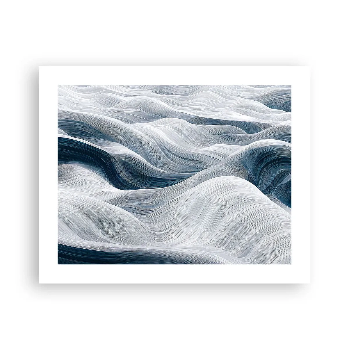Affiche - Poster - Vagues blanches et bleues - 50x40 cm
