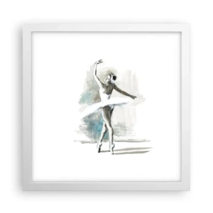 Affiche dans un cadre blanc - Poster - Enchantement du cygne - 30x30 cm