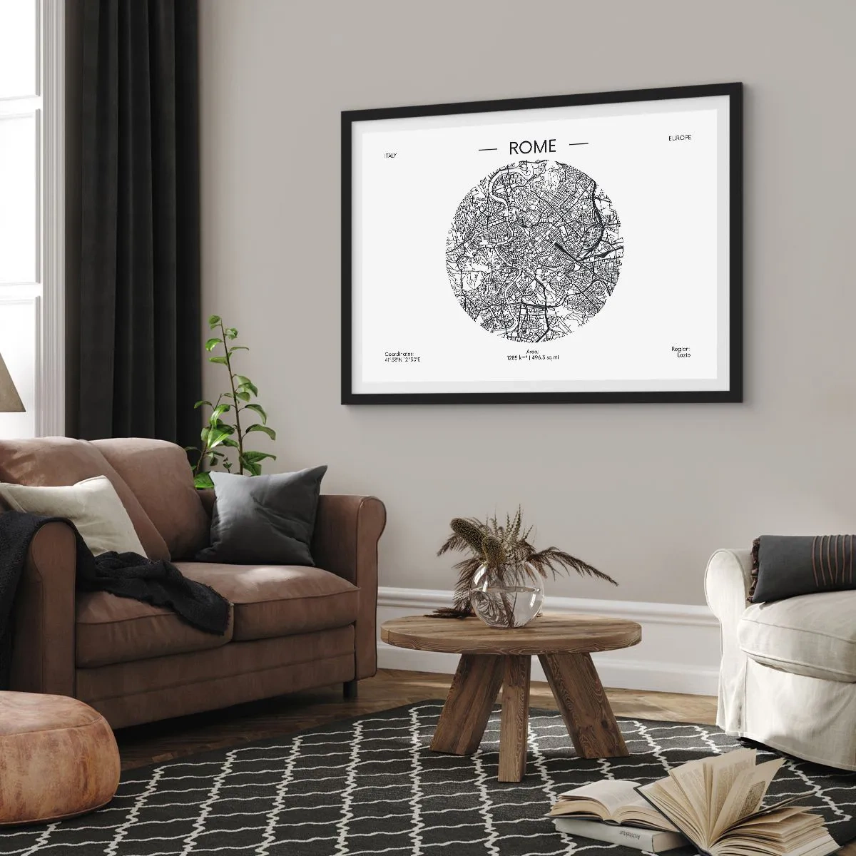 Affiche dans un cadre noir - Poster - Anatomie de Rome - 40x30 cm