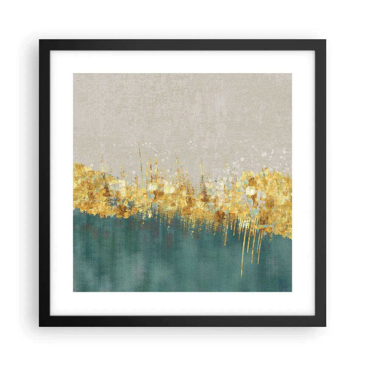 Affiche dans un cadre noir - Poster - La frontière dorée - 40x40 cm