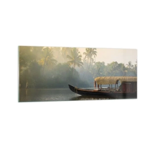 Impression sur verre - Image sur verre - Maison sur la rivière - 100x40 cm