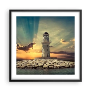 Affiche dans un cadre noir - Poster - Lumière - Bonté - Beauté - 50x50 cm