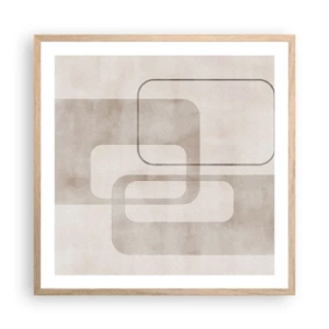 Affiche dans un chêne clair - Poster - Fugue géométrique - 60x60 cm