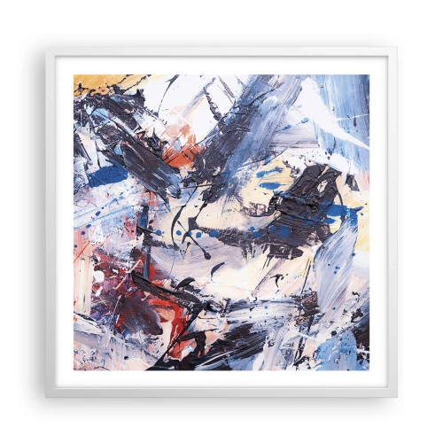 Affiche dans un cadre blanc - Poster - La danse folle de l'abstrait - 60x60 cm