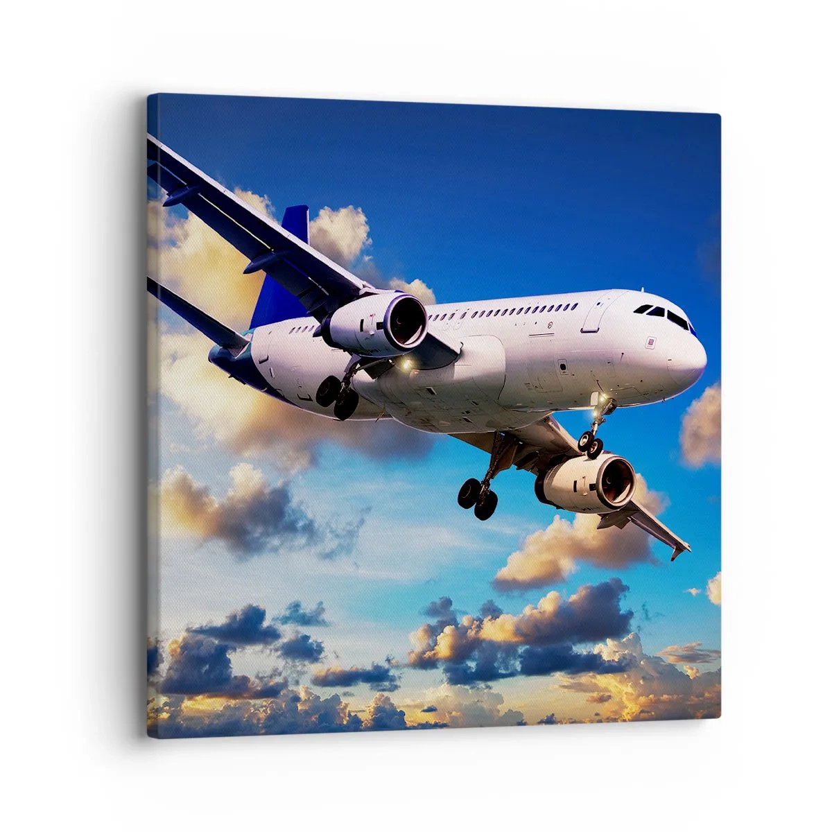 Impression sur toile - Image sur toile - Un voyage en blanc et bleu ciel - 30x30 cm