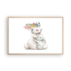 Affiche dans un chêne clair - Poster - Maman irremplaçable - 91x61 cm