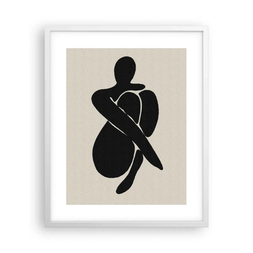 Affiche dans un cadre blanc - Poster - Dans ses propres bras - 40x50 cm