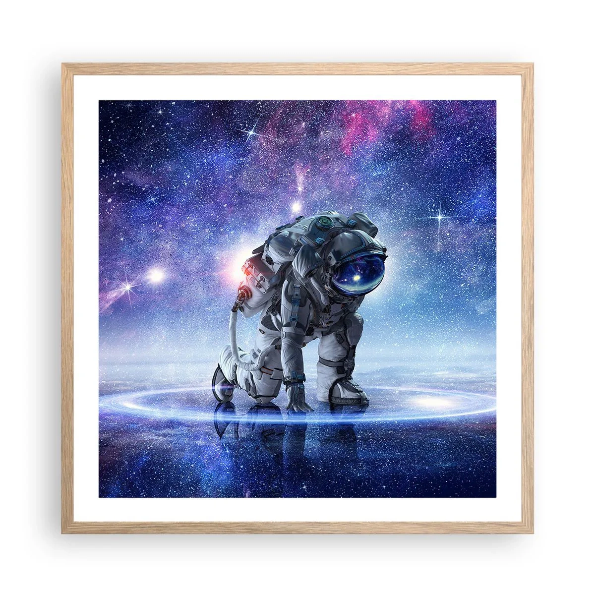 Affiche dans un chêne clair - Poster - Le ciel étoilé au dessus de moi - 60x60 cm