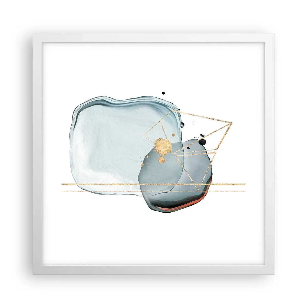 Affiche dans un cadre blanc - Poster - Etude des gouttes - 40x40 cm