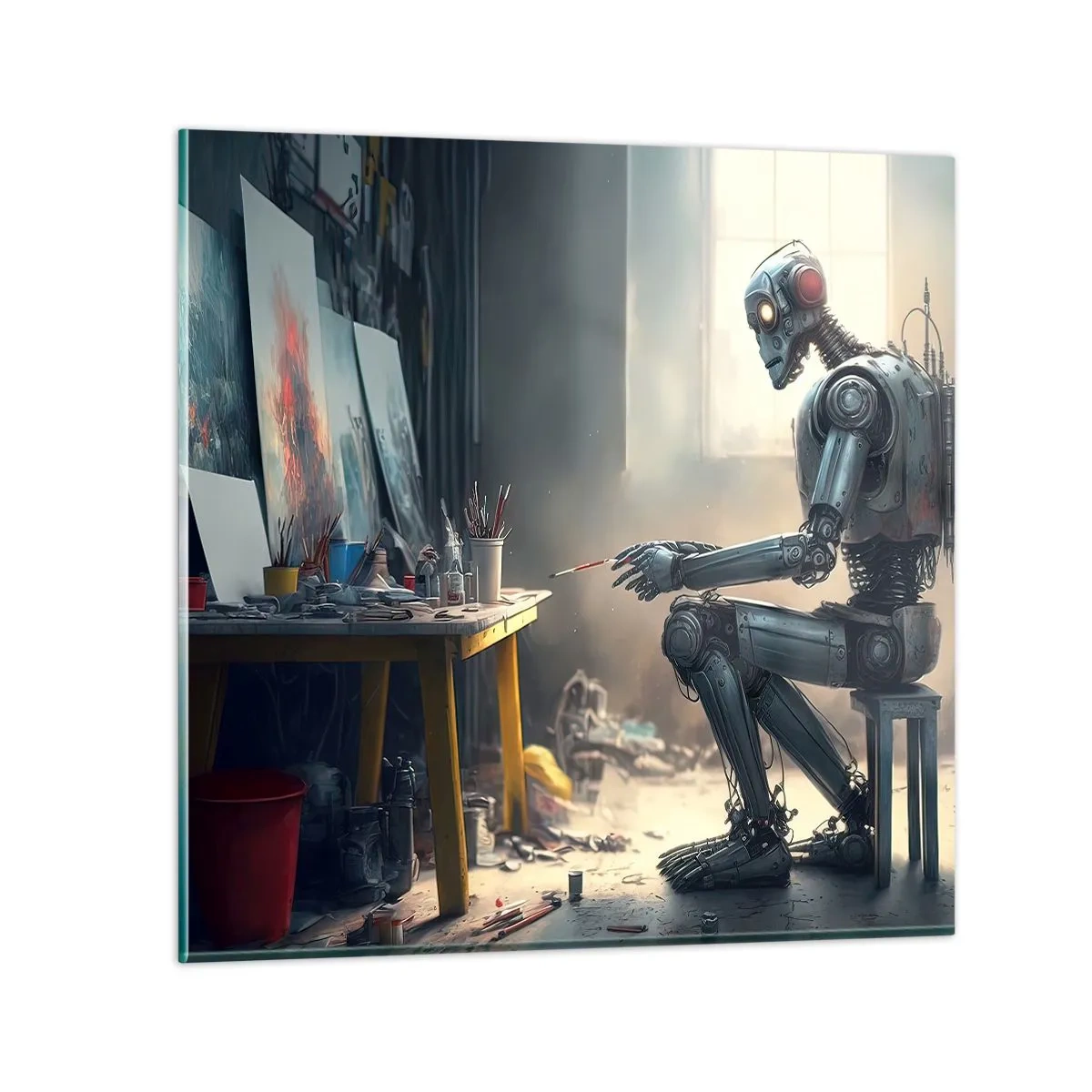 Impression sur verre - Image sur verre - L'acte de création - 60x60 cm