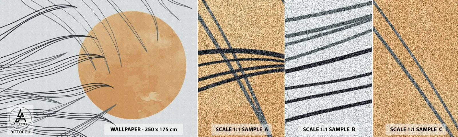 Échantillon de Papier Peint Autocollant Deluxe Sticker - Toujours vers le soleil - Soleil, Minimalisme, Morceau - 100x30 cm