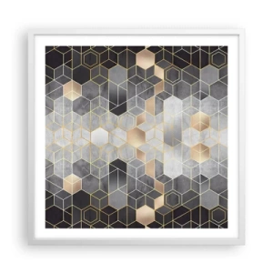 Affiche dans un cadre blanc - Poster - Composition de diamants - 60x60 cm